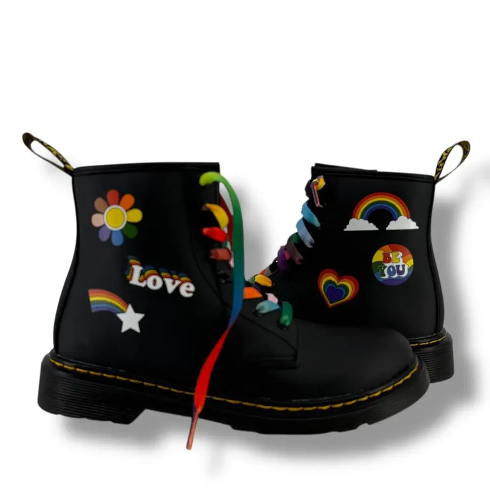 Dr Martens Junior 1460 For Pride Leather Lace Up Boots Size 36 L5 M4